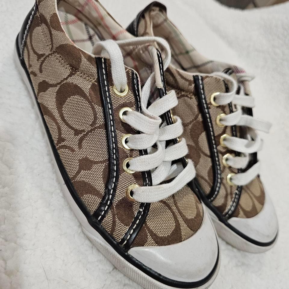 Coach Brown Canvas Sneakers With 4b40