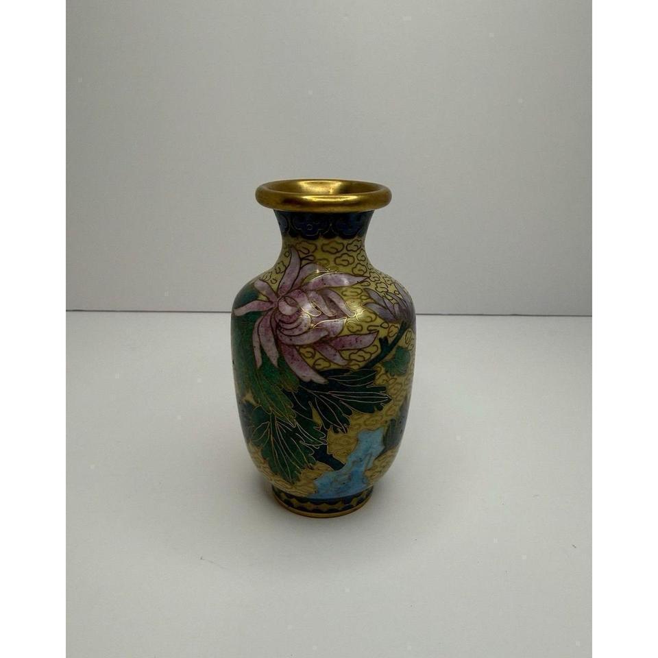 Yellow Cloisonne Brass Enamel 2367