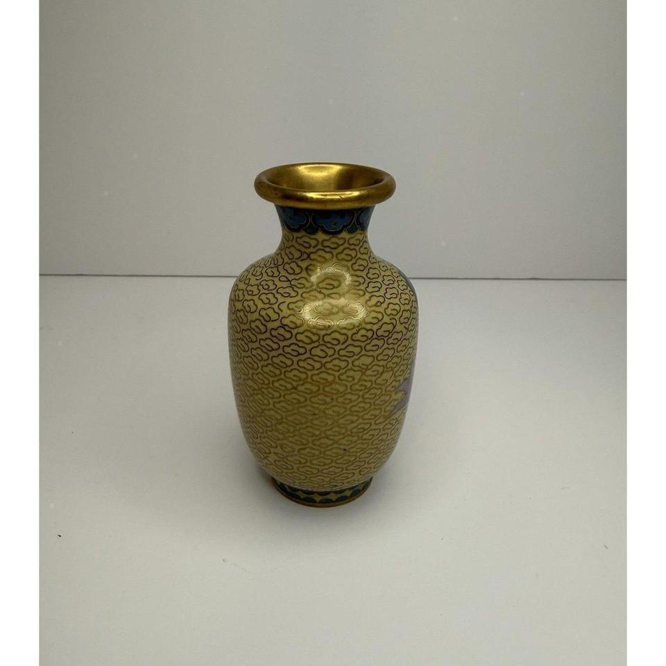 Yellow Cloisonne Brass Enamel 2367 3
