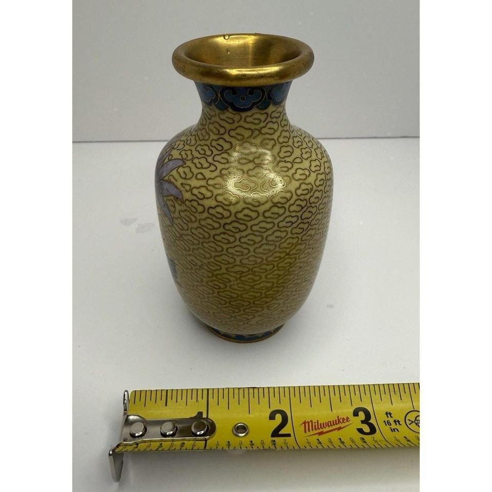 Yellow Cloisonne Brass Enamel 2367 7