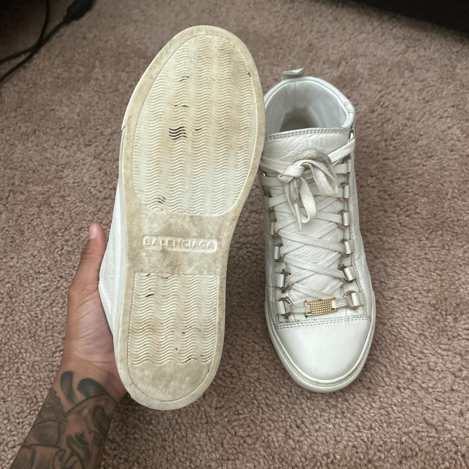 Thrashed Balenciaga White Cream Arenas Cd59 3
