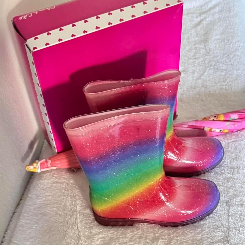 New Rainbow Glitter Rain Boots F393