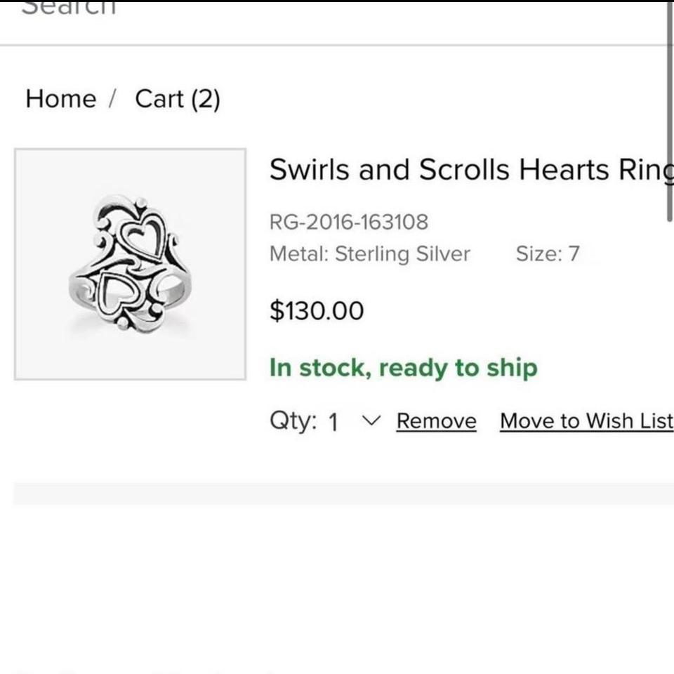 Hearts And Scrolls Ring Size 4187 2