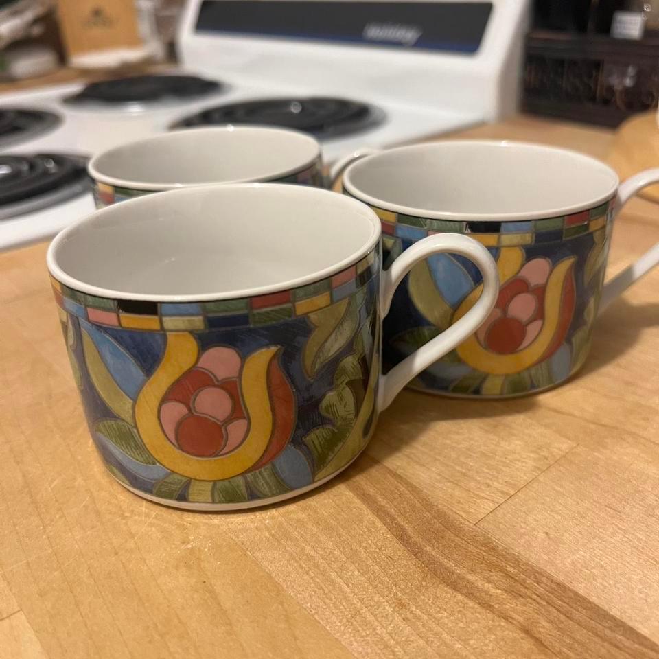 Set Of 4 Vintage Floral