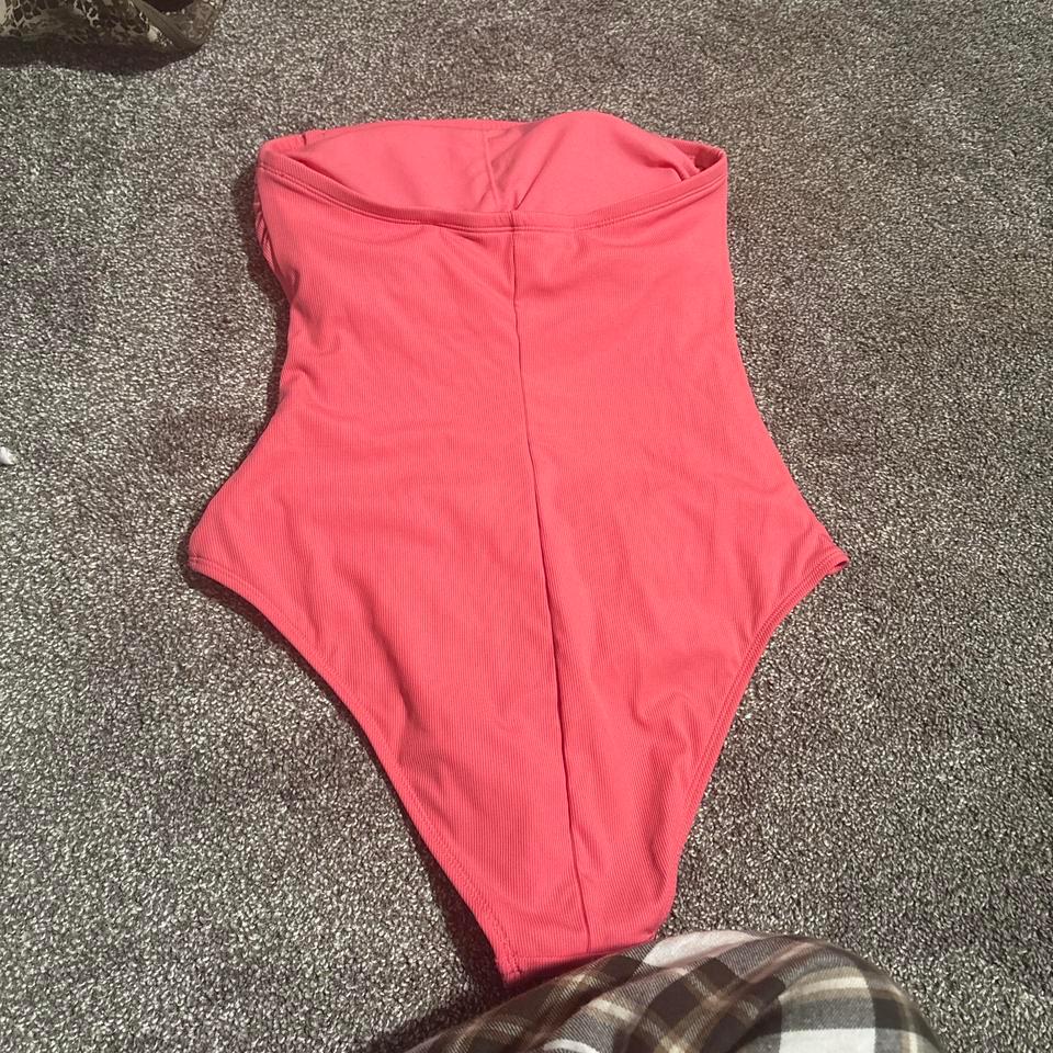 Coral Strapless One Piece Swimsuit 7fd0 2