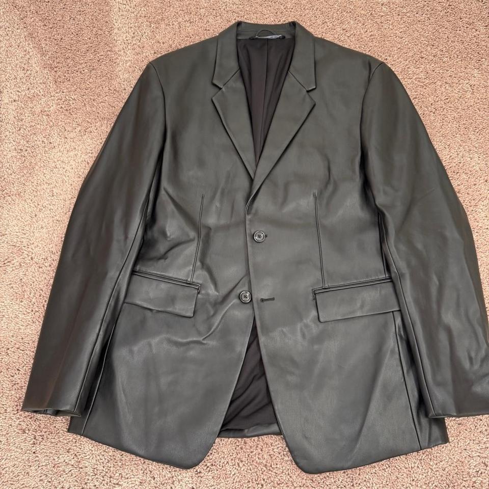 Zara Black Faux Leather Blazer Bf28