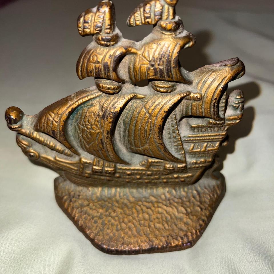 Vintage Cast Iron Pirate Ship 4a19