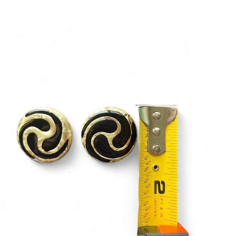 Black And Gold Swirl Earrings 2e34 3