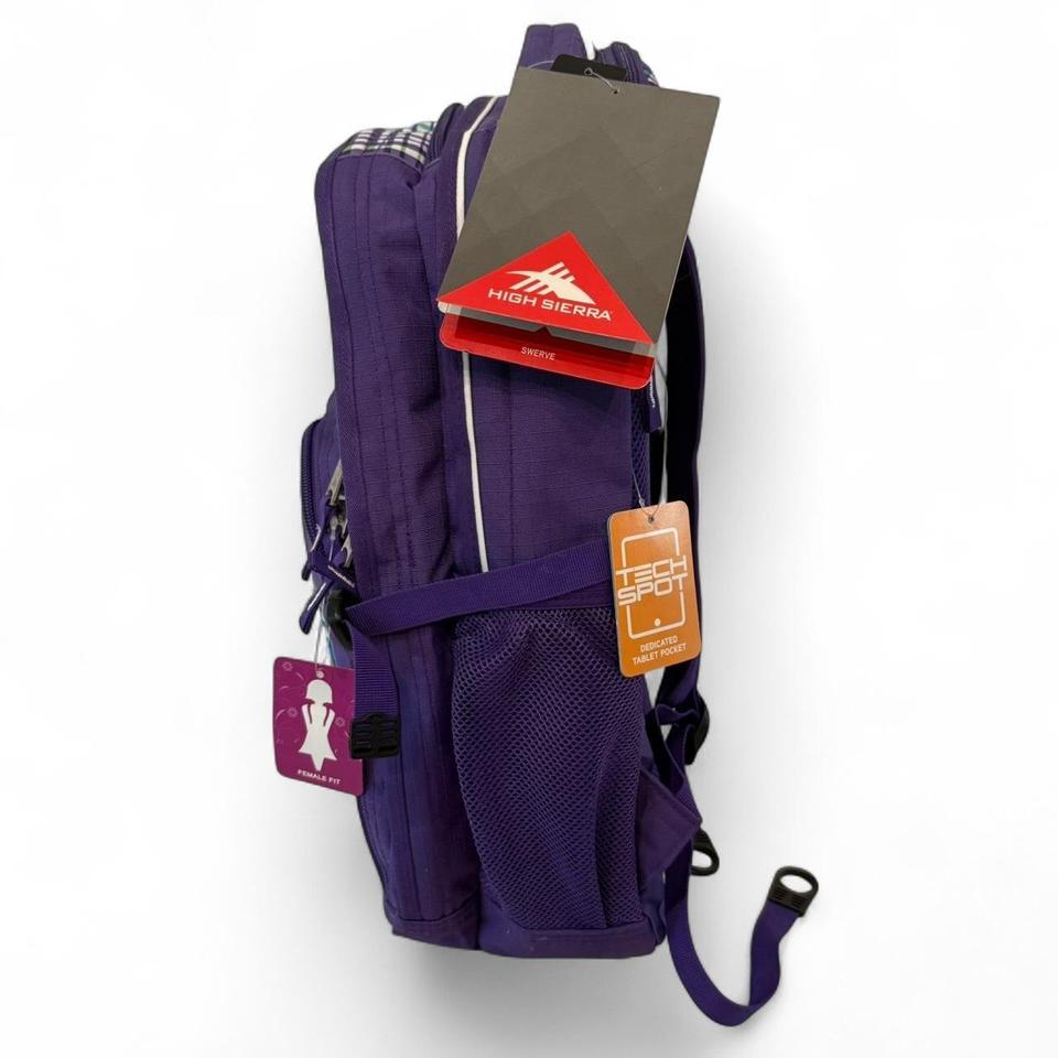 High Sierra Purple Plaid Backpack 3