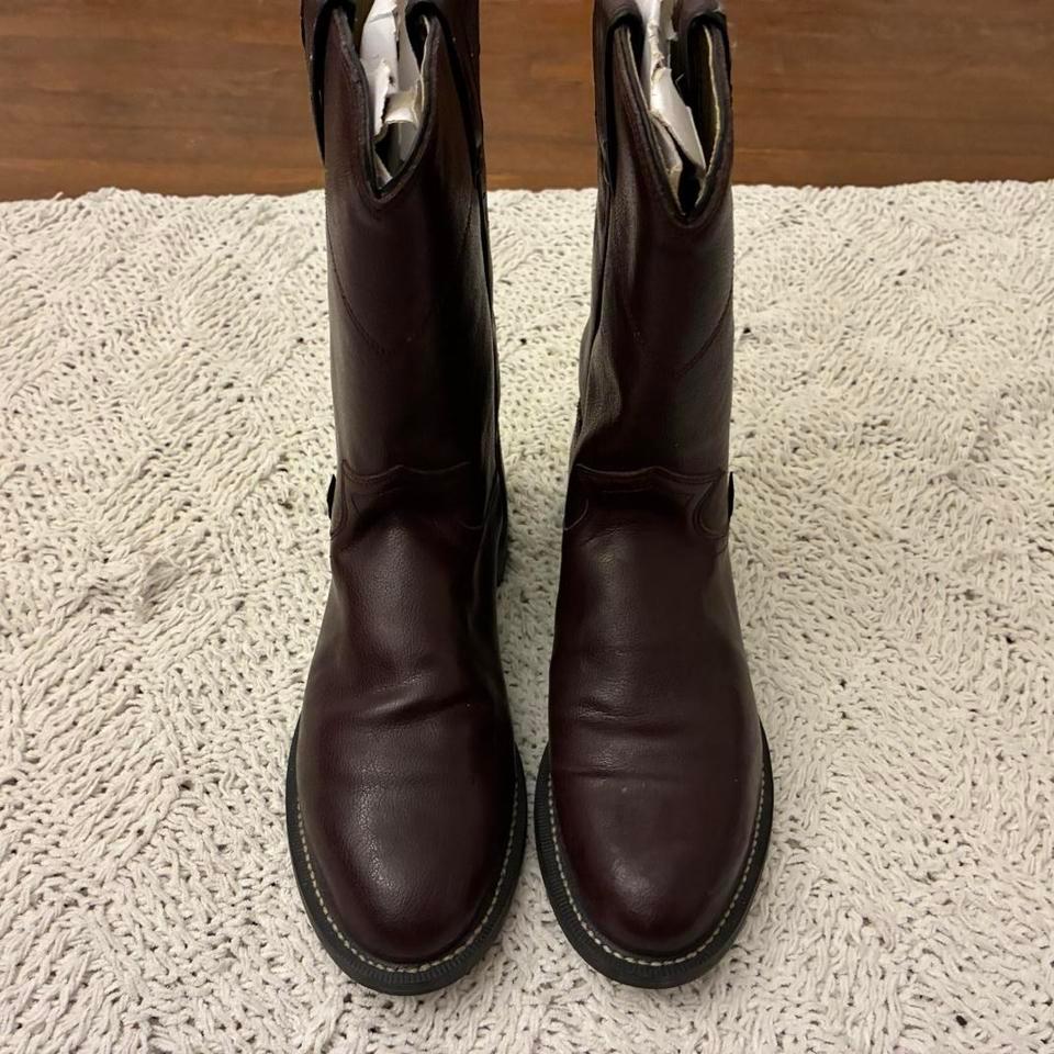 Justin Brownburgundy Leather Vintage Boots 1e1e 3