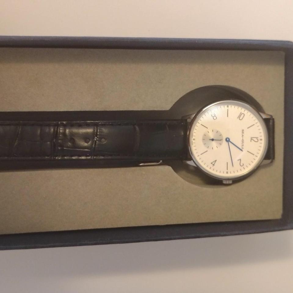 Seagull 819612 Black Leather Watch D84c