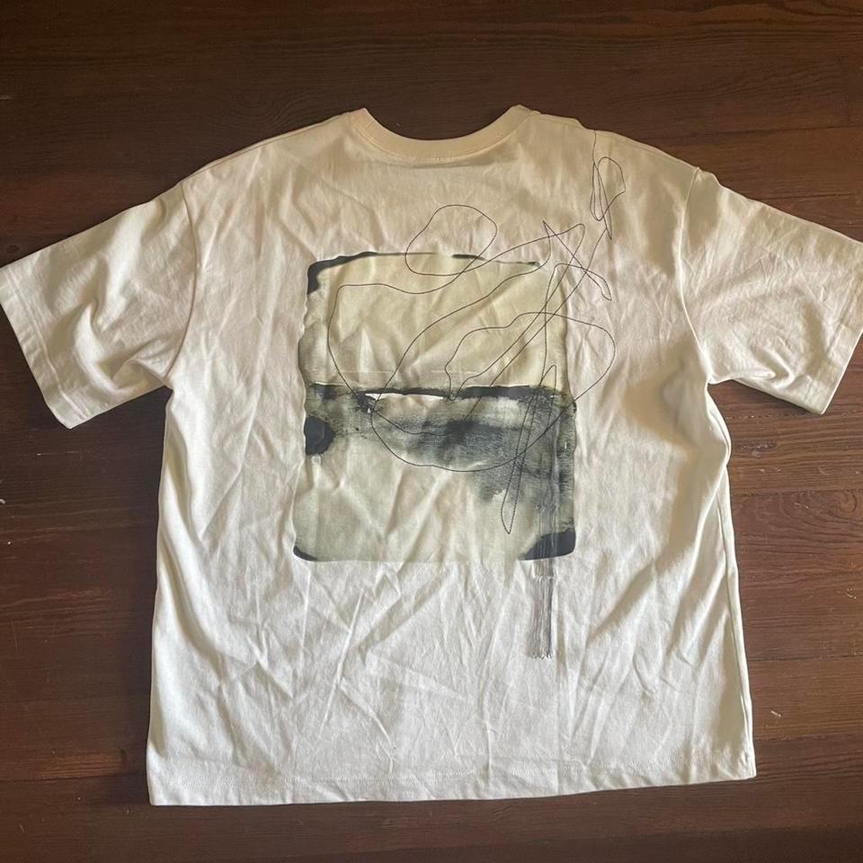 Zara White Graphic Tee With 0c6f