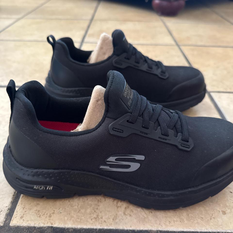 Black Mens Skechers Work Shoes 2