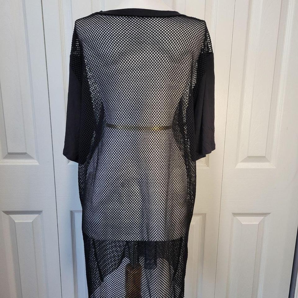Black Mesh Fishnet Long Shirt Aefe 3
