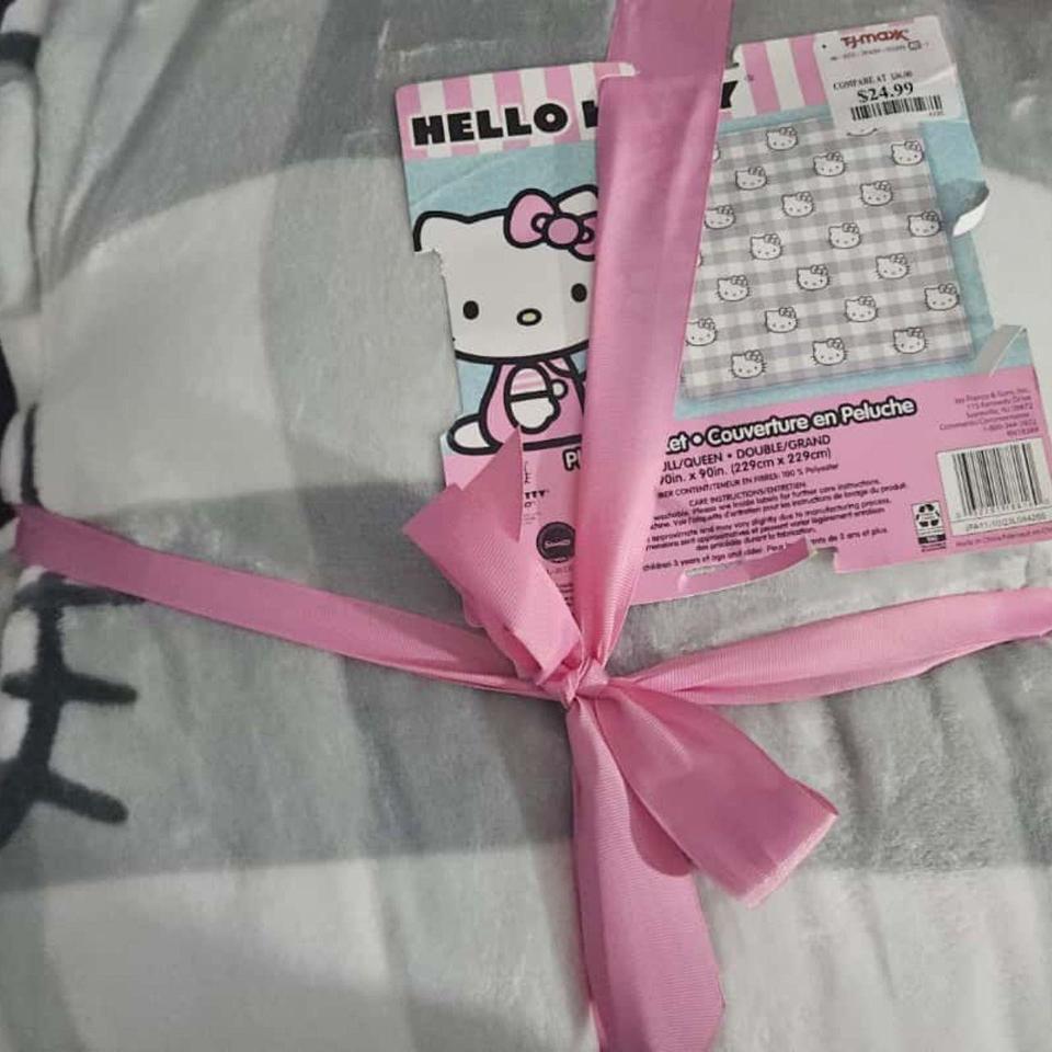 Hello Kitty Fullqueen Grey Blanket Cc1e