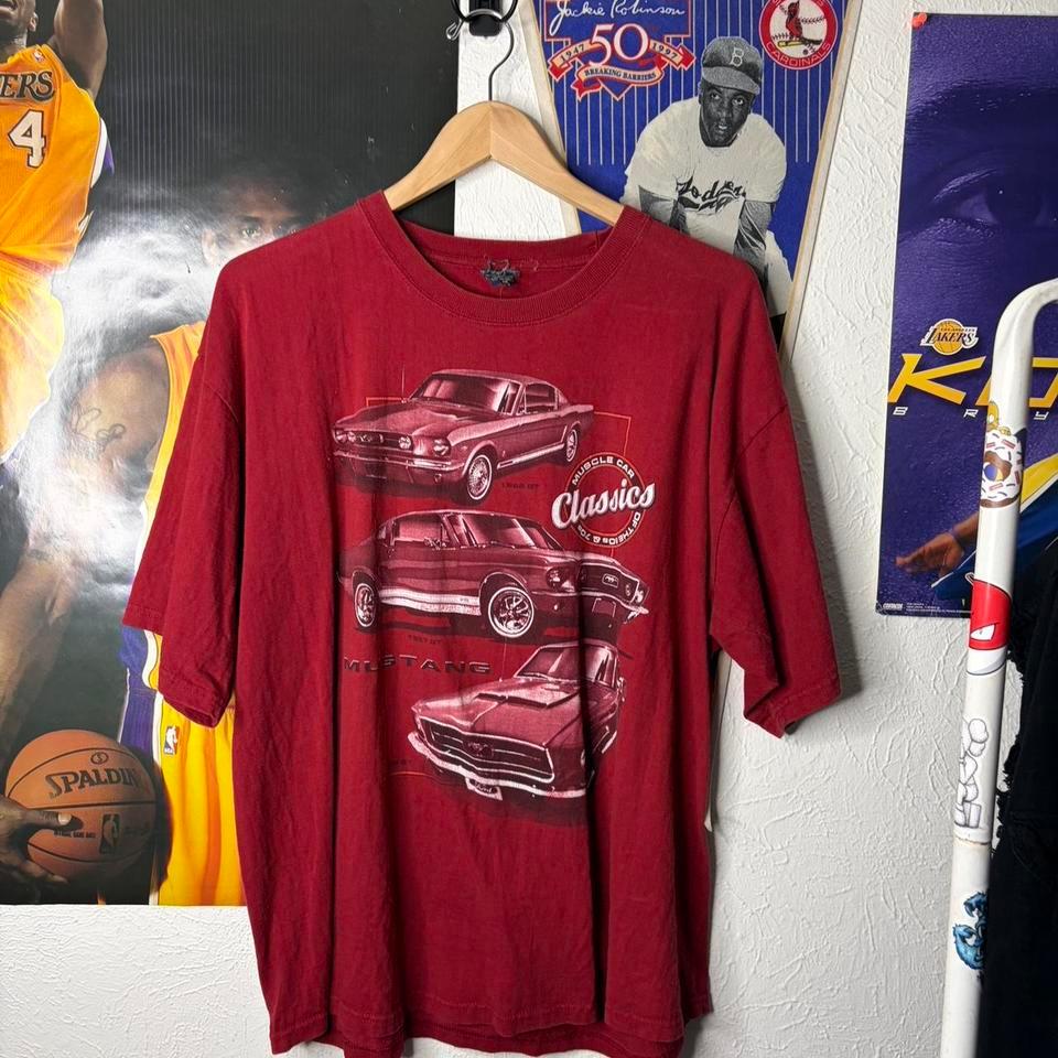 Red Vintage Ford Mustang T Shirt 6bcb