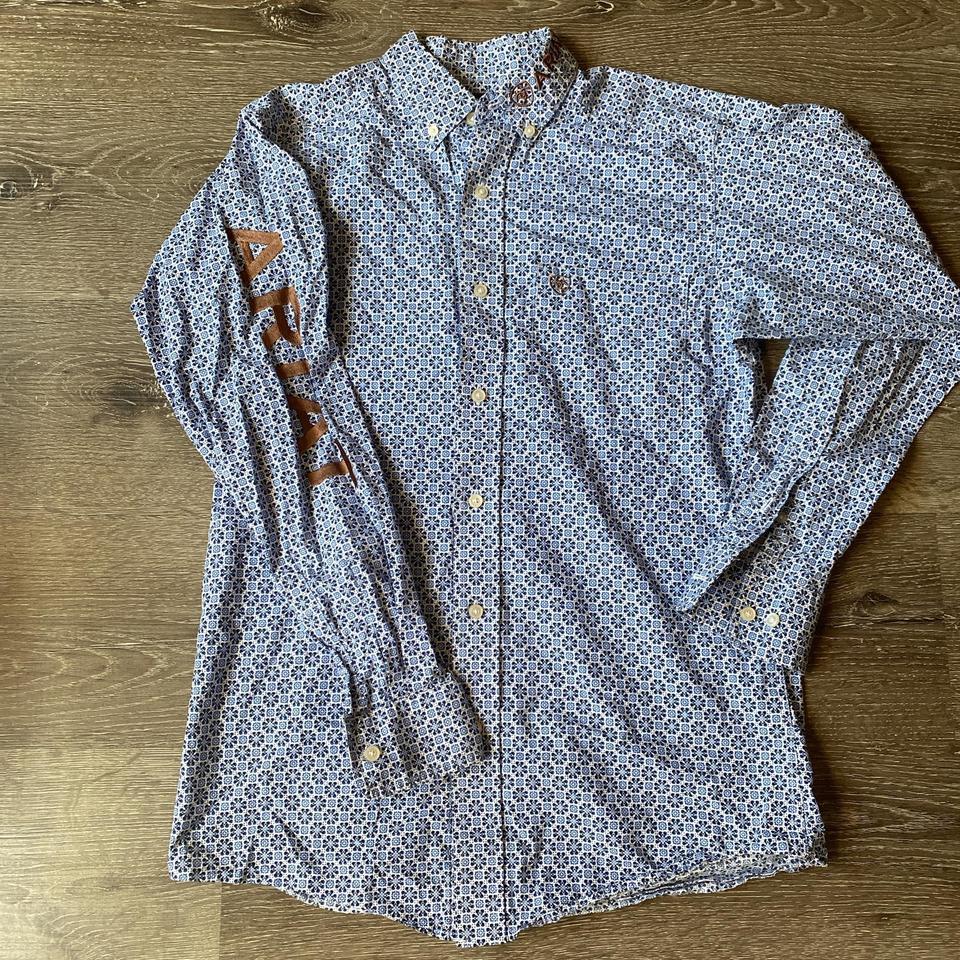 Whiteblue Patterned Button Up Shirt Ariat 14b6