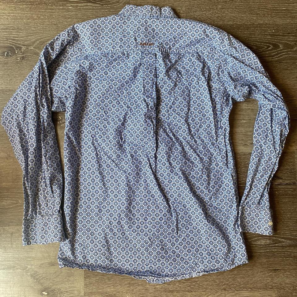 Whiteblue Patterned Button Up Shirt Ariat 14b6 3
