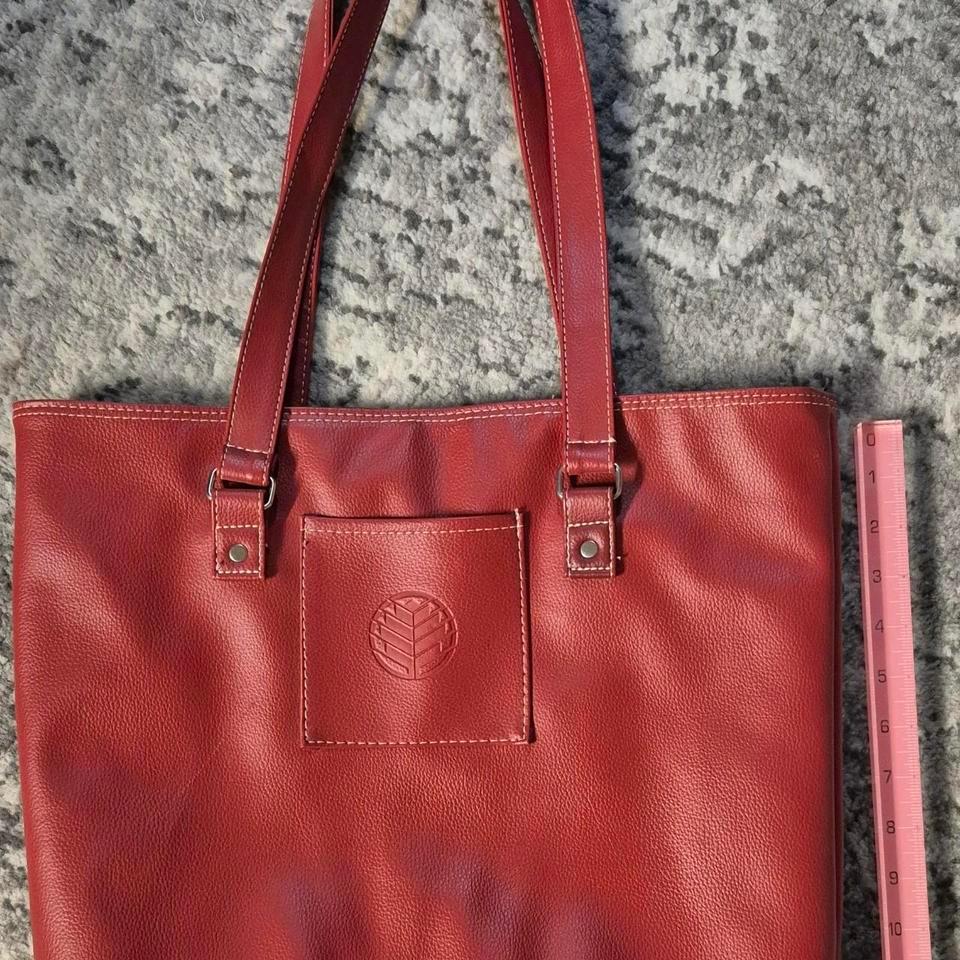 Vitronic Faux Red Leather Tote 4