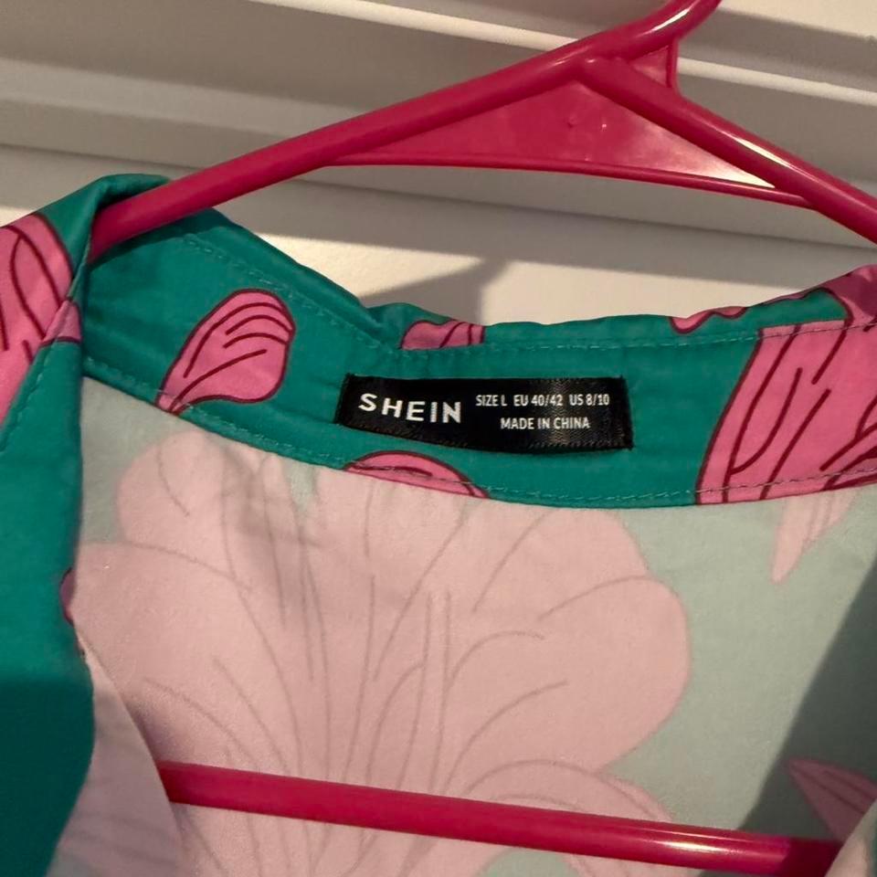 Shein Green And Pink Floral F9c7 2