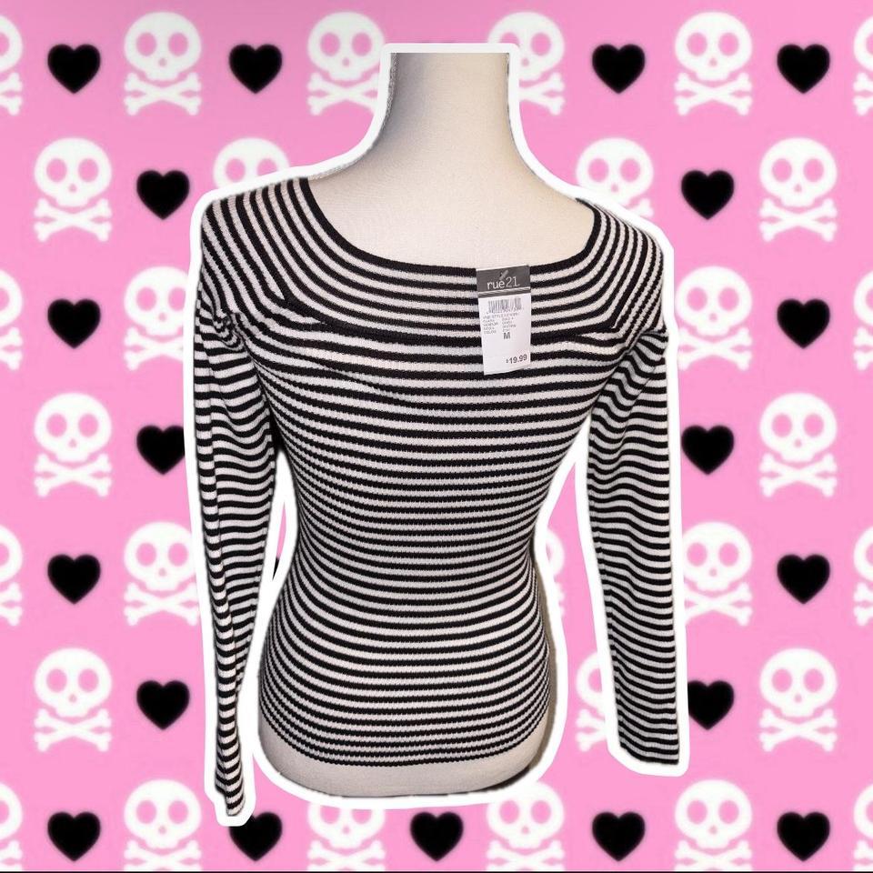 Black And White Striped Long 2