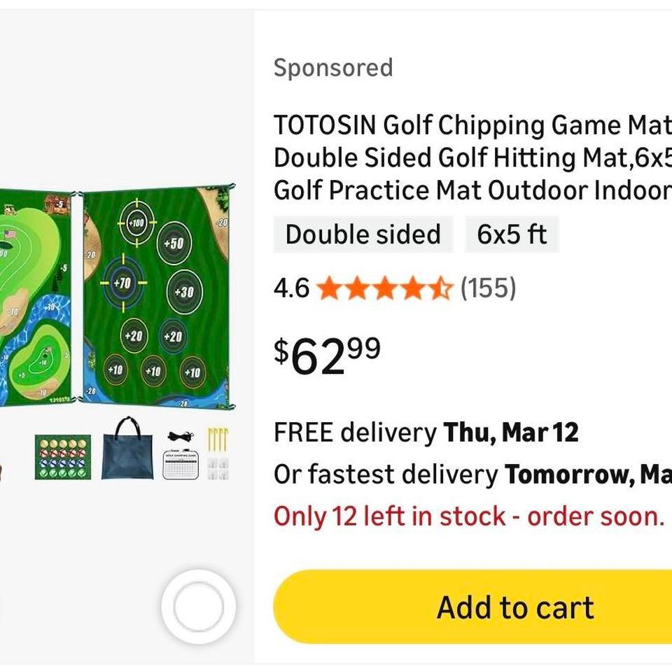 Golf Hitting Game Mat Double 6999