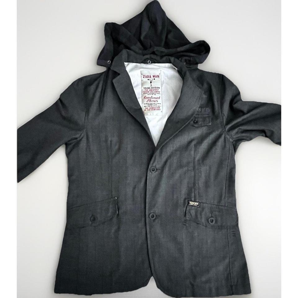 Zara Man Hooded Blazer Jacket Ab46