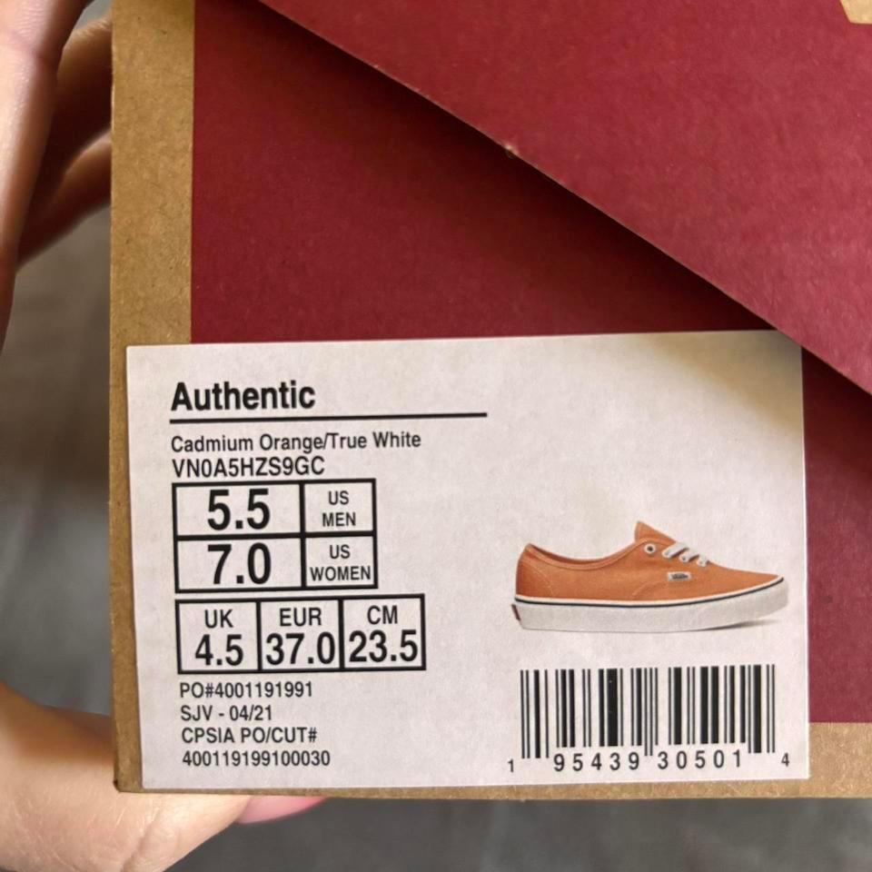 Vans Authentic Orange Tennis Shoes D13d 6