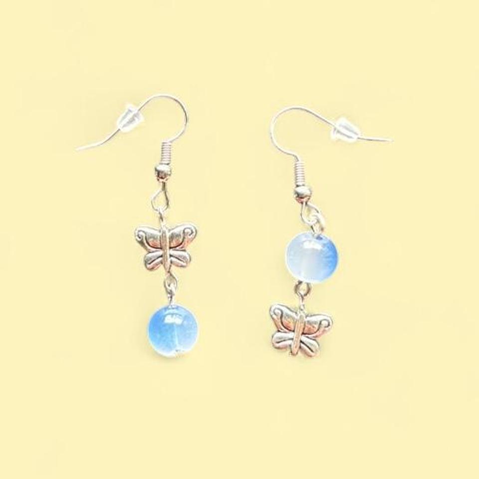 Adorable Mismatched Blue Butterfly Earrings Fa76