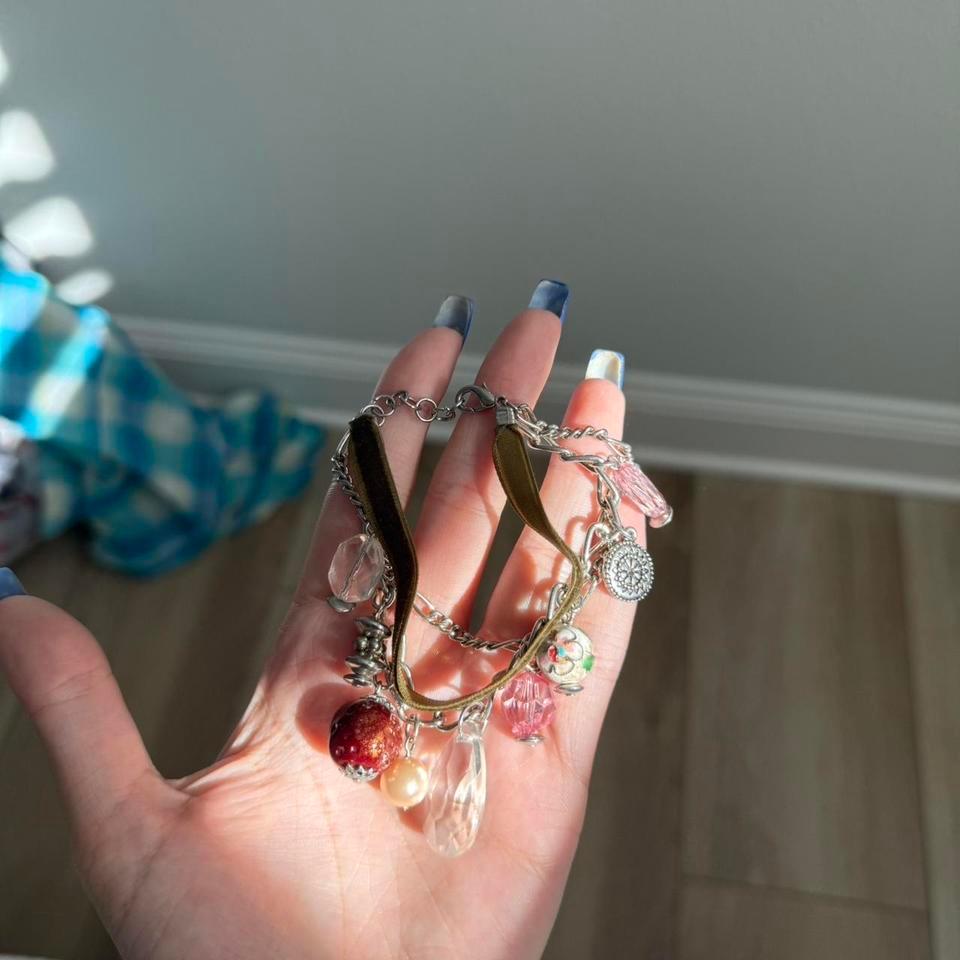Y2k Fairycore Silver Charm Bracelet C9f7 2