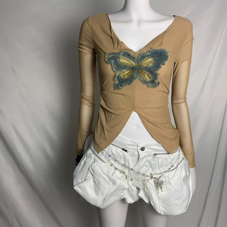 Y2k Style Printed Lace Net 89f0
