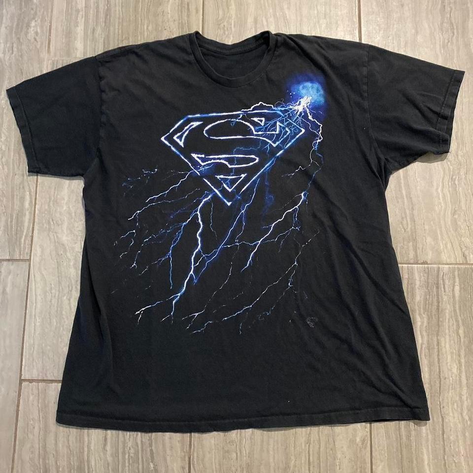 Black Superman Lightning Graphic Tee 6919