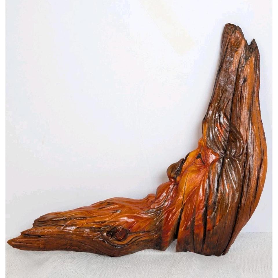Vintage 90s Original Carved Forest 09a2