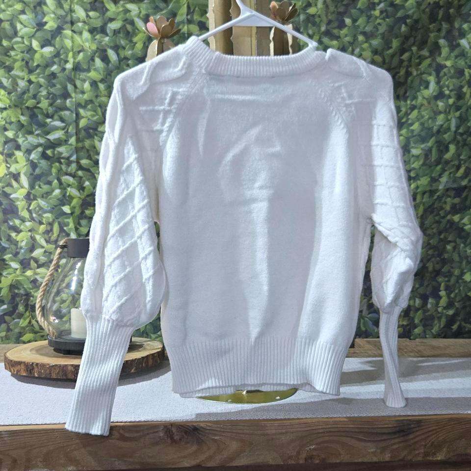 Tahari White Cable Knit Sweater 98a8 2