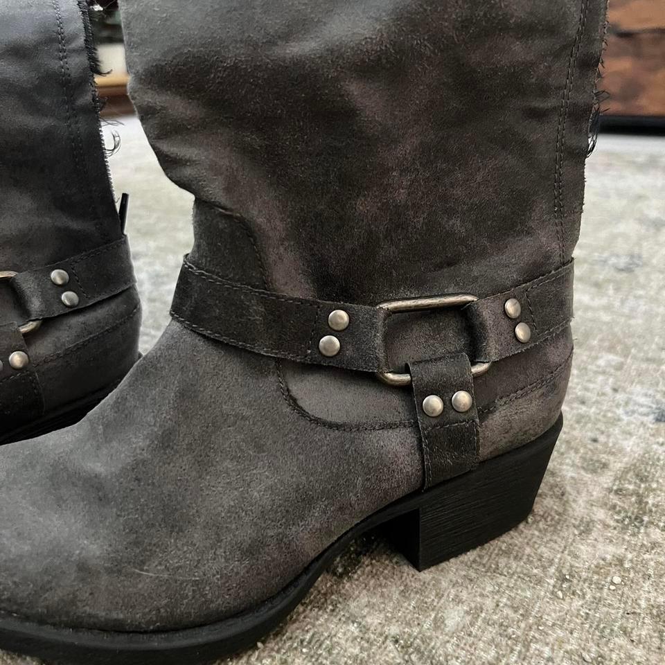 Gray Suede Western Cowboy Boots 3