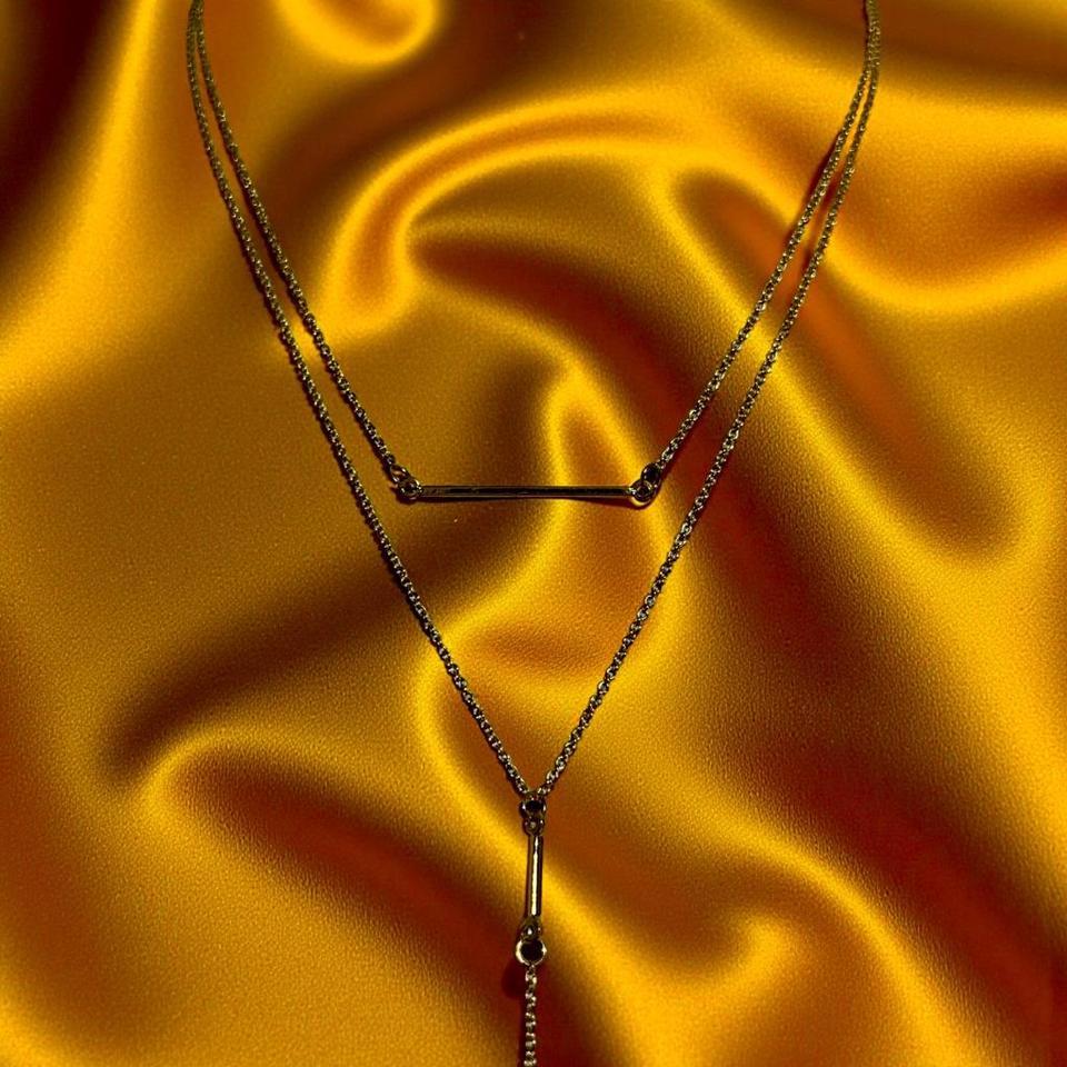 Gold Tone Double Layer Necklace 3