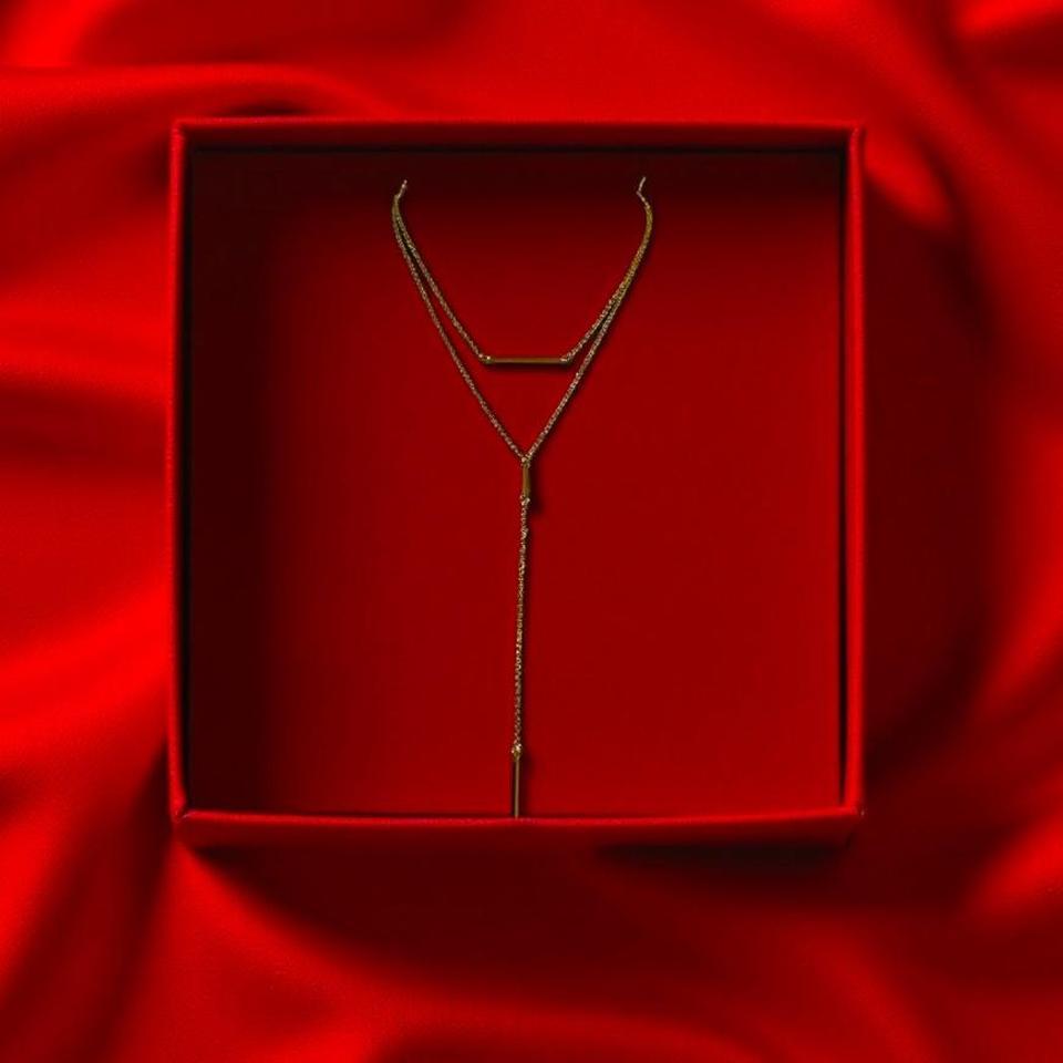Gold Tone Double Layer Necklace 6