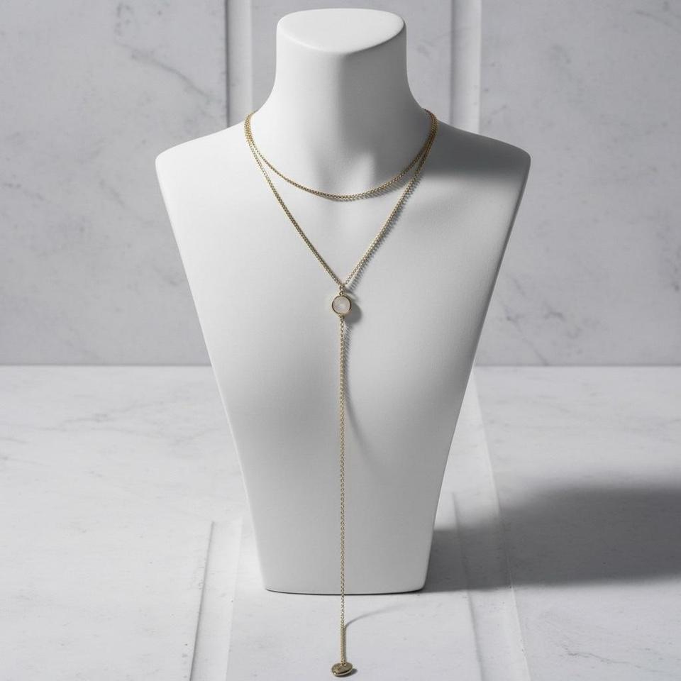 Gold Plated Layered Necklace With 1014