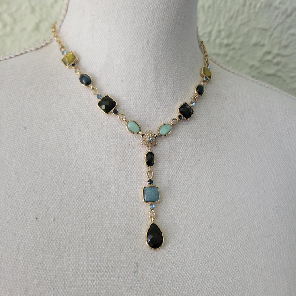 Y Drop Necklace Multicolored Teardrop 157d 3