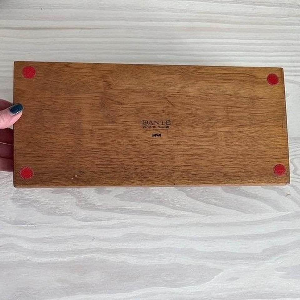 Vtg Walnut Wood Valetdeskdisplay Stand C38a 6