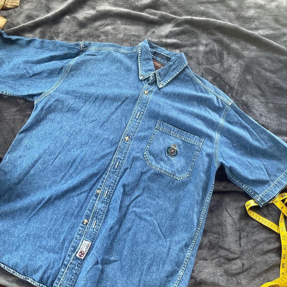 Blue Denim Button Up Shirt With 6704