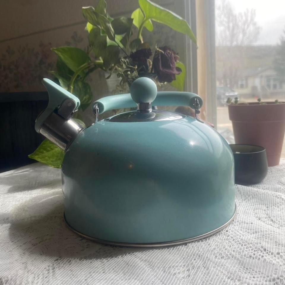 Pleloved Blue Metal Tea Kettle 09f7 5