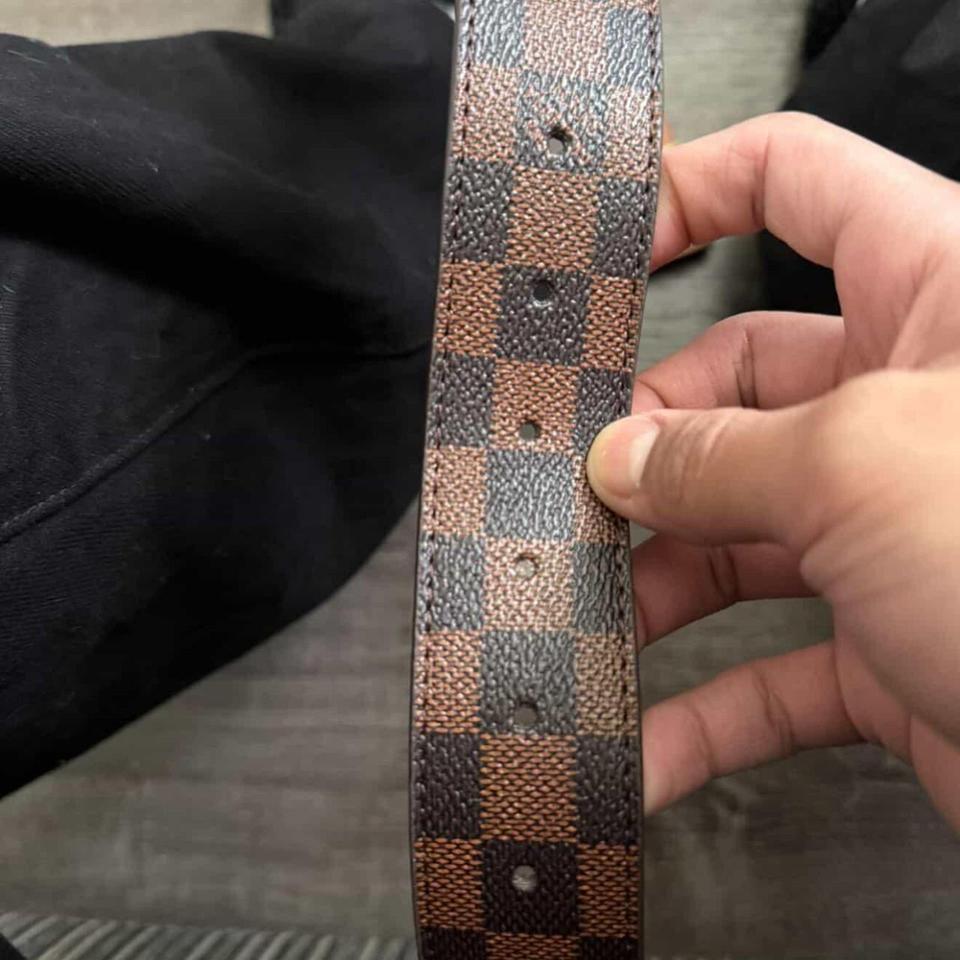Lv Checkboard Belt Black Lv 1995 2