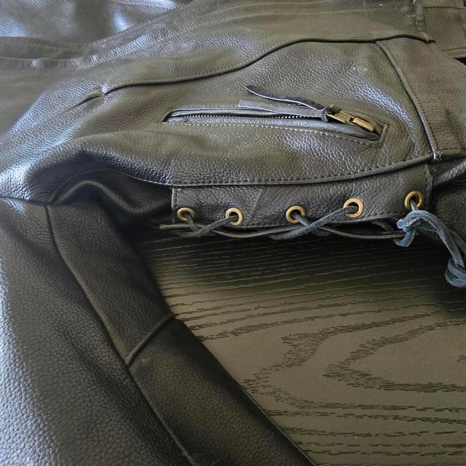 Black Leather Jacket With Biker 5893 6