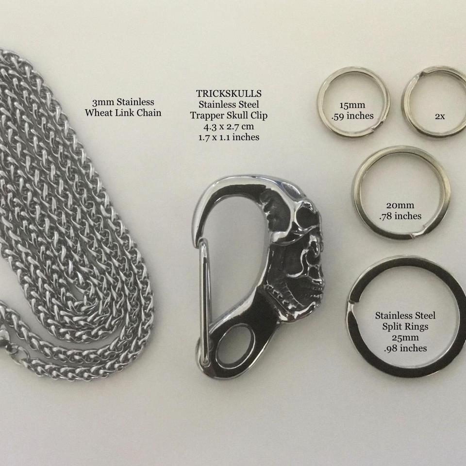 Trapper Skull Clip Stainless Steel 1559