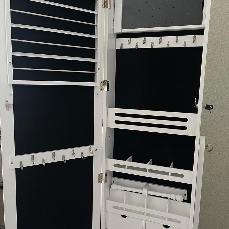 Standing Mirror Jewelry Cabinet In 3