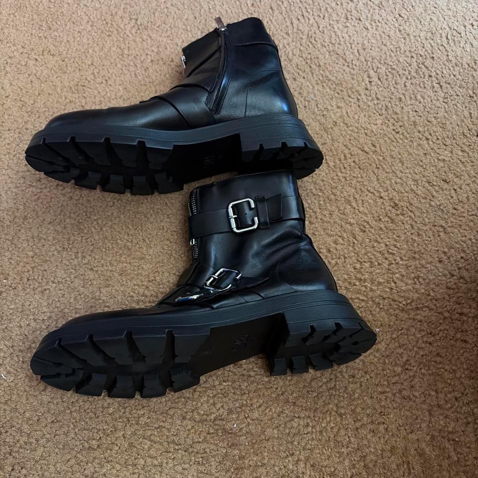 Black Leather Biker Boots With 6259 2