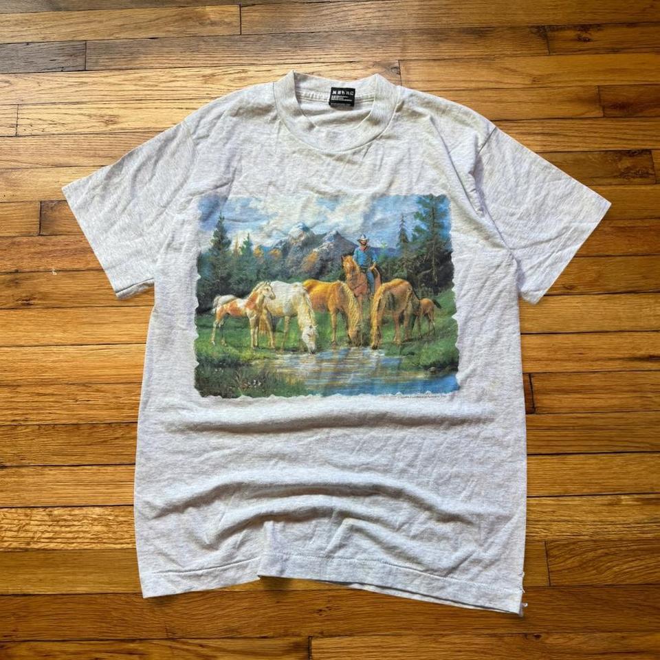 Vintage Horse Cowboy Tee Light Ddfd