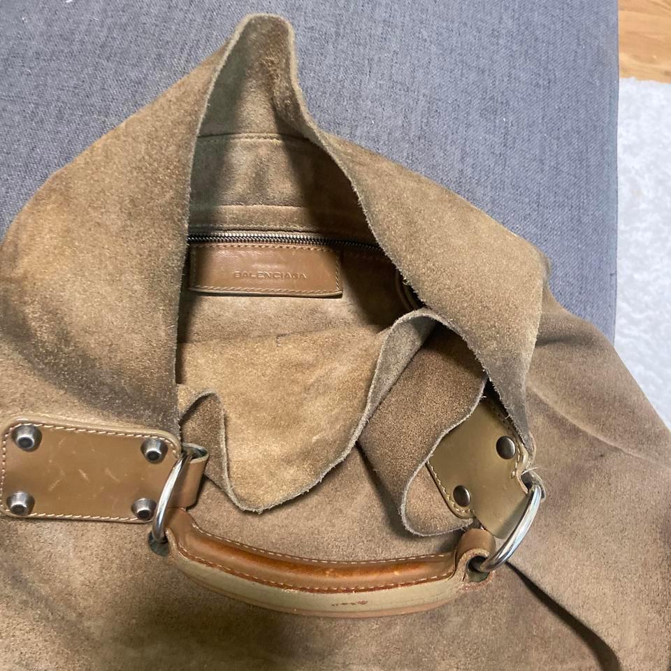 Tan Suede Bag With A Fa2f 3