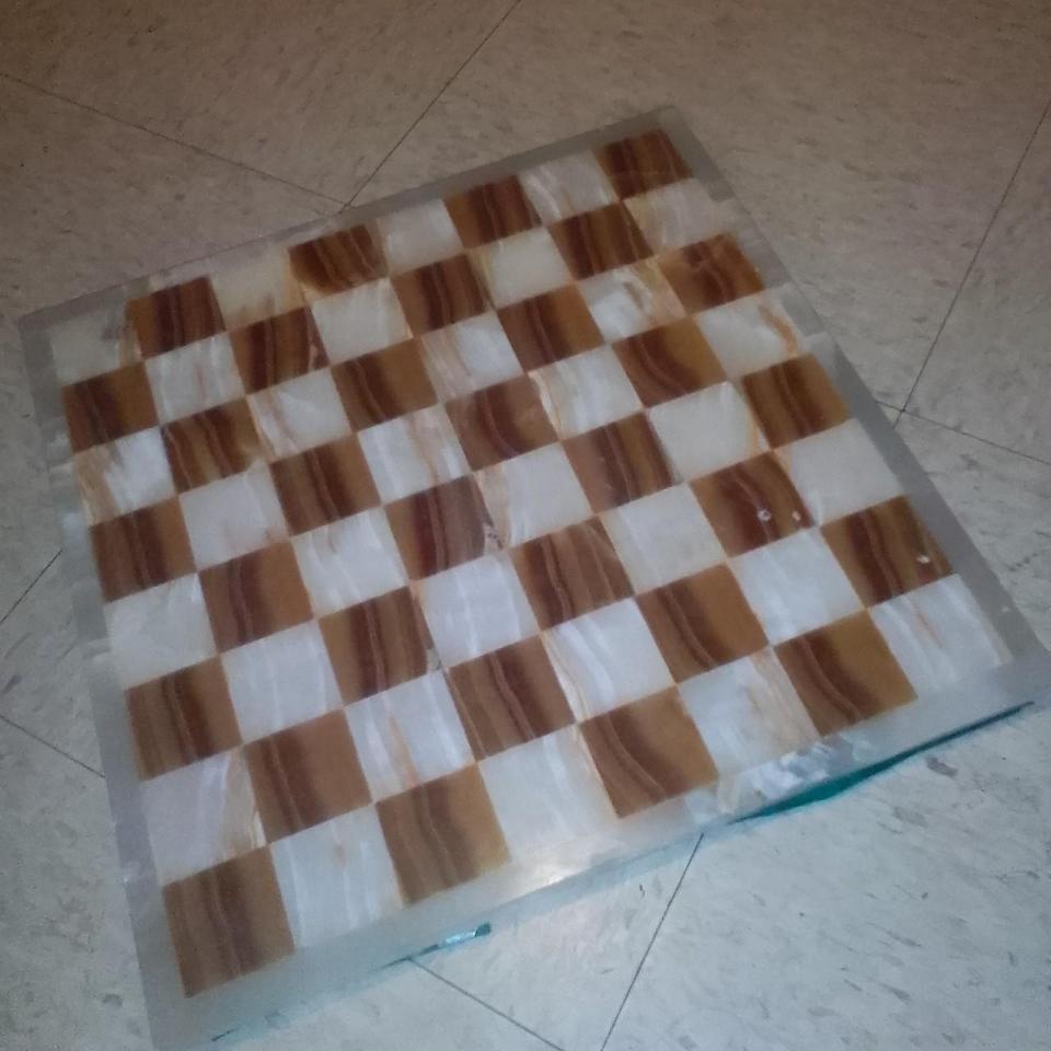 Marble 1970s Vintage Chess Board 89e2